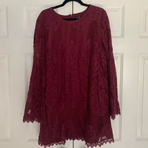 ** LAST CHANCE ** Beautiful Maroon Lace shift dress!